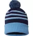 Richardson Hats 134 Stripe Pom Cuffed Beanie Navy/ Columbia Blue/ White front view