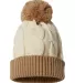 Richardson Hats 141R Chunk Twist Cuffed Beanie Cream/ Mocha front view