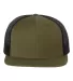 Richardson Hats 511 Wool Blend Flat Bill Trucker H in Loden/ black front view
