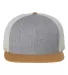 Richardson Hats 511 Wool Blend Flat Bill Trucker H in Heather grey/ birch/ biscuit front view