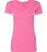 Next Level 6740 Tri-Blend V Neck T Shirts in Vintage pink front view