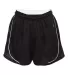 Badger Sportswear 4118 Women's B-Core Pacer Shorts Black/ White front view