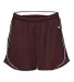 Badger Sportswear 4118 Women's B-Core Pacer Shorts Maroon/ White front view
