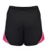Badger Sportswear 4118 Women's B-Core Pacer Shorts Black/ White/ Hot Pink back view