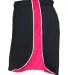 Badger Sportswear 4118 Women's B-Core Pacer Shorts Black/ White/ Hot Pink side view
