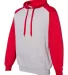 Badger Sportswear 1249 Sport Athletic Fleece Hoode Oxford/ Red side view