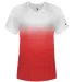 Badger Sportswear 4207 Women's V-Neck Ombre T-Shir Red front view