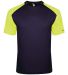 Badger Sportswear 2230 Youth Breakout T-Shirt in Navy/ safety yellow front view