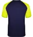 Badger Sportswear 4230 Breakout T-Shirt in Navy/ safety yellow back view