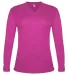Badger Sportswear 4964 Women's Tri-Blend Long Slee in Hot pink heather front view