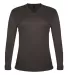 Badger Sportswear 4964 Women's Tri-Blend Long Slee in Black heather front view