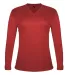 Badger Sportswear 4964 Women's Tri-Blend Long Slee in Red front view