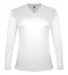 Badger Sportswear 4964 Women's Tri-Blend Long Slee in White front view