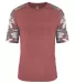 Badger Sportswear 4970 Vintage Camo Sport Triblend Red Heather front view