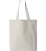 Q-Tees Q4400 11L Canvas Tote with Contrast-Color H in Natural/ natural back view