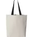 Q-Tees Q4400 11L Canvas Tote with Contrast-Color H in Natural/ black back view