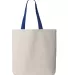 Q-Tees Q4400 11L Canvas Tote with Contrast-Color H in Natural/ royal front view