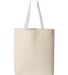Q-Tees Q4400 11L Canvas Tote with Contrast-Color H in Natural/ white front view