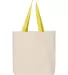 Q-Tees Q4400 11L Canvas Tote with Contrast-Color H in Natural/ yellow back view