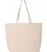 Q-Tees Q611 25L Zippered Tote Natural front view