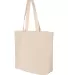 Q-Tees Q611 25L Zippered Tote Natural side view