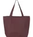 Q-Tees Q611 25L Zippered Tote Chocolate front view