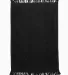 Q-Tees T100 Fringed Fingertip Towel Black front view