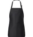 Q-Tees Q4250 Full-Length Apron with Pouch Pocket Black front view