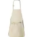 Q-Tees Q4250 Full-Length Apron with Pouch Pocket Natural back view