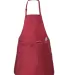 Q-Tees Q4250 Full-Length Apron with Pouch Pocket Red back view