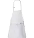Q-Tees Q4250 Full-Length Apron with Pouch Pocket White back view