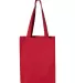Q-Tees Q1000 12L Gussetted Shopping Bag Red front view
