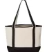 Q-Tees Q125800 20L Small Deluxe Tote Natural/ Black back view