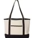 Q-Tees Q125800 20L Small Deluxe Tote Natural/ Black front view