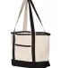 Q-Tees Q125800 20L Small Deluxe Tote Natural/ Black side view