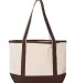 Q-Tees Q125800 20L Small Deluxe Tote Natural/ Chocolate back view