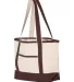 Q-Tees Q125800 20L Small Deluxe Tote Natural/ Chocolate side view