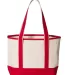 Q-Tees Q125800 20L Small Deluxe Tote Natural/ Red back view