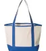 Q-Tees Q125800 20L Small Deluxe Tote Natural/ Royal back view