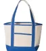 Q-Tees Q125800 20L Small Deluxe Tote Natural/ Royal front view