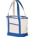 Q-Tees Q125800 20L Small Deluxe Tote Natural/ Royal side view