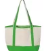 Q-Tees Q125800 20L Small Deluxe Tote Natural/ Lime back view