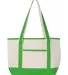 Q-Tees Q125800 20L Small Deluxe Tote Natural/ Lime front view