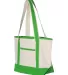 Q-Tees Q125800 20L Small Deluxe Tote Natural/ Lime side view