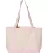 Q-Tees Q125800 20L Small Deluxe Tote Natural/ Light Pink back view