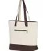 Q-Tees Q1300 19L Zippered Tote Natural/ Chocolate side view
