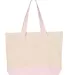 Q-Tees Q1300 19L Zippered Tote Natural/ Light Pink back view