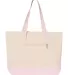 Q-Tees Q1300 19L Zippered Tote Natural/ Light Pink front view