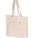 Q-Tees Q1300 19L Zippered Tote Natural/ Light Pink side view