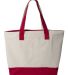 Q-Tees Q1300 19L Zippered Tote in Natural/ red